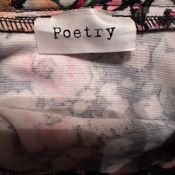 Poetry Black Floral Mini Skirt Size Medium - Picture 3 of 4